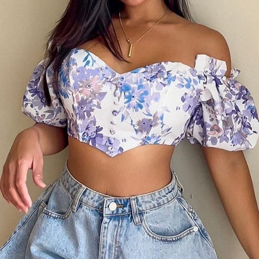 Floral corset top only worn once